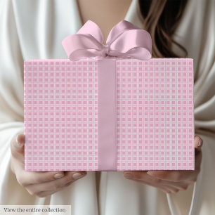 Papier Cadeau Classique Rose Clair & Blanc pour 70