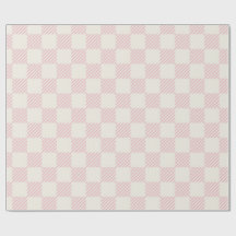 Papier cadeau classique rose et crème à carreaux d