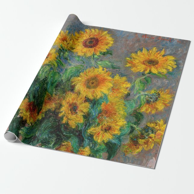 Papier Cadeau Claude Monet - Bouquet de tournesols (Déroulé)