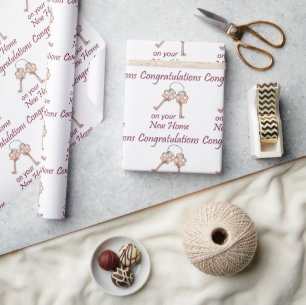 Papier Cadeau Clés pour la nouvelle maison