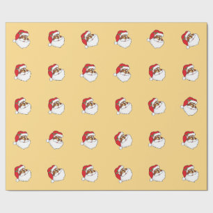Papier Cadeau Cligner de l'oeil l'Afro-américain le père noël