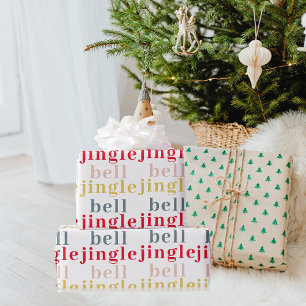 Papier Cadeau Cloche de jingle colorée moderne