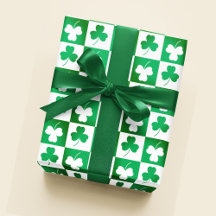 Clocher Shamrock vert sur Checkerboard Parti irlan