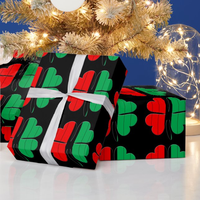 Papier Cadeau Clochers Rouge Noir Vert Kwanzaa (Vacances)