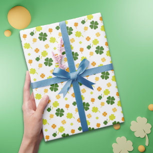 Papier Cadeau Clochers Shamrock irlandais