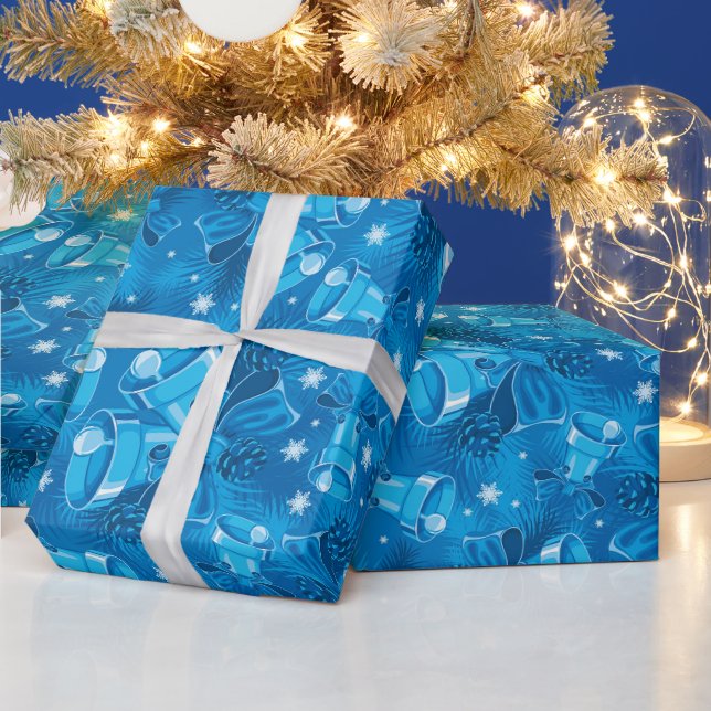 Papier Cadeau Cloches bleues Noël (Vacances)