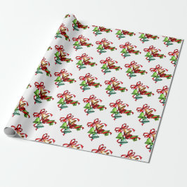 Papier Cadeau Cloches de Noël colorées Retro Cadeau de Noël