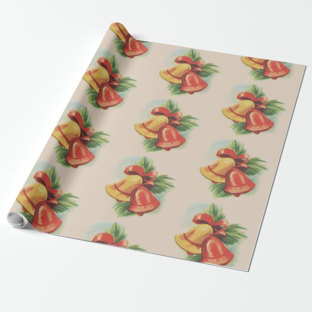 Papier Cadeau Cloches de Noël des années 1940 (Déroulé)