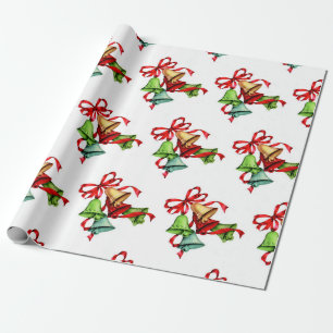 Papier Cadeau cloches de noël emballage papier