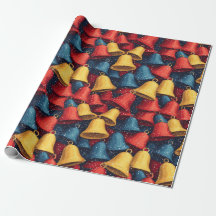 Cloches de Noël rouge, bleu et jaune
