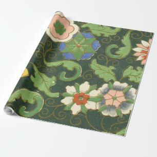 Papier Cadeau Cloisonne Chine Patter Asiatique Oriental