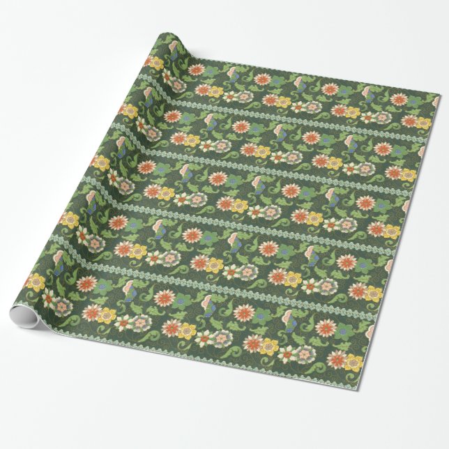 Papier Cadeau Cloisonne Chine Patter Asiatique Oriental (Déroulé)