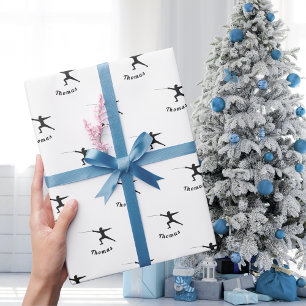 Papier Cadeau Clôture Silhouette Fencer Clôture Motif Nom de l'é