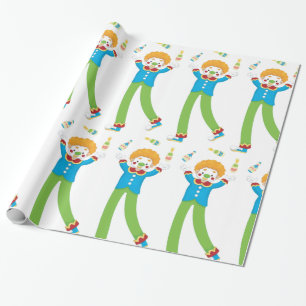 Papier Cadeau Clown en jonglage