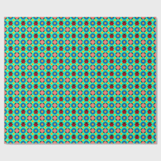 Papier Cadeau Coccinelles et fleurs colorées