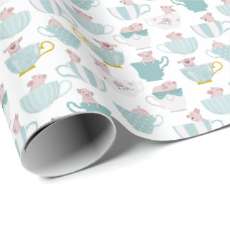 Papier Cadeau Cochons de thé