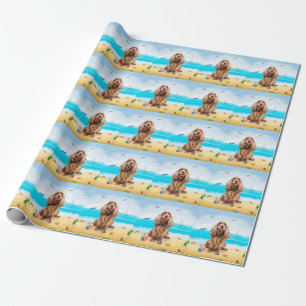 Papier Cadeau Cocker Spaniel Chien sur la plage