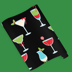 Papier Cadeau Cocktail Black tendance Fête Noël