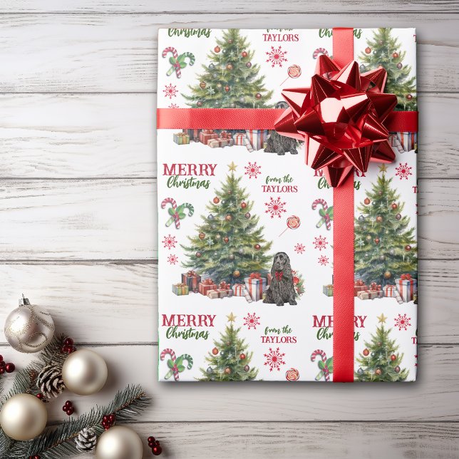 Papier Cadeau Cocktail noir Bow rouge Spaniel Chien de vacances  (Créateur téléchargé)