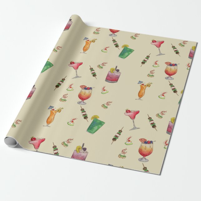 Papier Cadeau Cocktail Wrapping Paper (Déroulé)