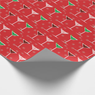 Papier Cadeau Cocktails de Noël Papier d'enveloppement de Noël
