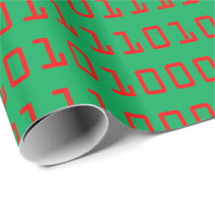 Papier Cadeau code binaire d'ordinateur Noël-orienté