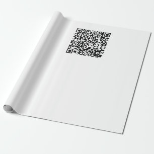 Papier Cadeau Code QR personnalisable Noir & Blanc Abstrait Geek