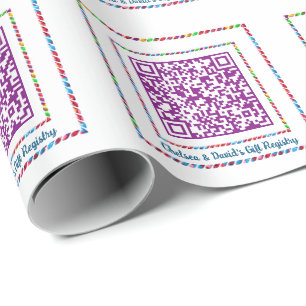 Papier Cadeau Code QR personnalisé Jellybean Color Frame Cadeau