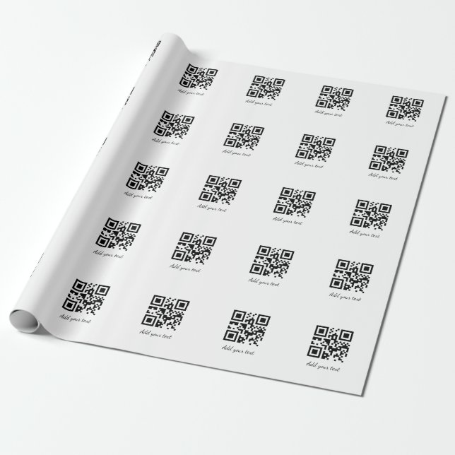 Papier Cadeau code QR personnalisé simple ajouter votre nom text (Déroulé)