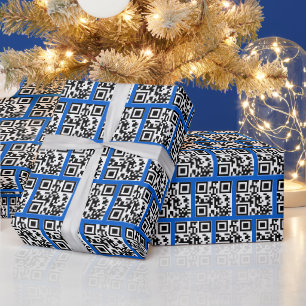 Papier Cadeau Codes QR Joyeuses Fêtes