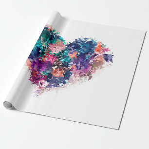 Papier Cadeau Coeur, amour, polygonale