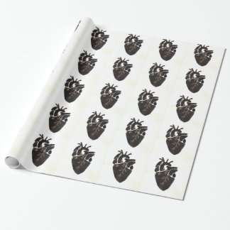 Papier Cadeau Coeur anatomique noir