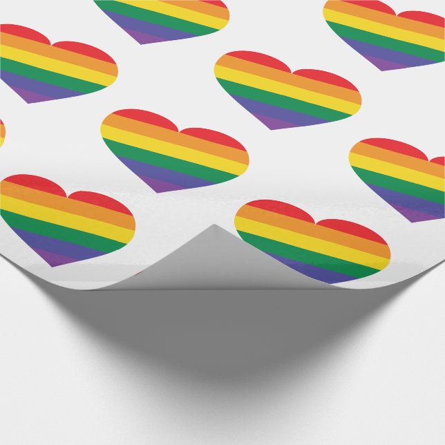 Papier Cadeau Coeur arc-en-ciel (Coin)