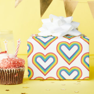 Papier Cadeau Cœur arc-en-ciel 