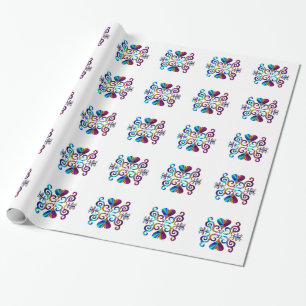 Papier Cadeau Coeur arc-en-ciel et Lily