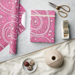 Papier Cadeau Coeur au coeur Valentines Jour 2