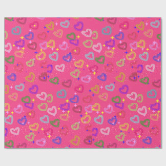 Papier Cadeau Cœur coloré mignon