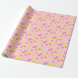 Papier Cadeau Coeur d'aquarelle amusant à motif