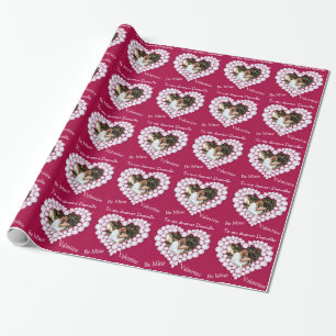 Papier Cadeau Coeur de diamant être ma valentine photo enveloppe
