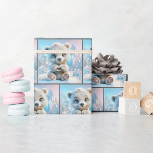 Papier Cadeau Coeur de l'ours polaire