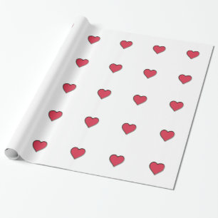 Papier Cadeau Coeur de rouge de Saint-Valentin