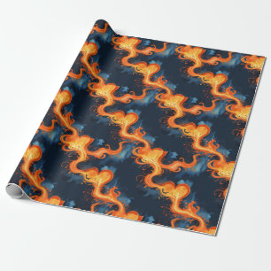 Papier Cadeau Coeur des Flammes Feu & Ciels
