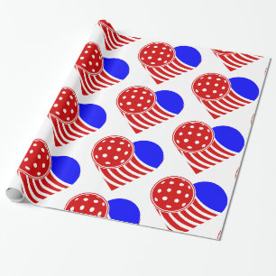 Papier Cadeau coeur du pickball d'amour
