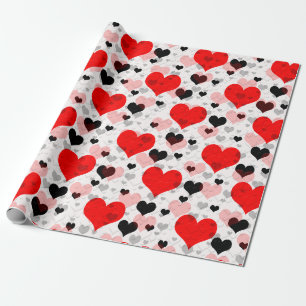 Papier Cadeau Coeur en forme d'amour rouge transparent