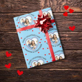 Papier Cadeau Coeur photo personnalisé et noms