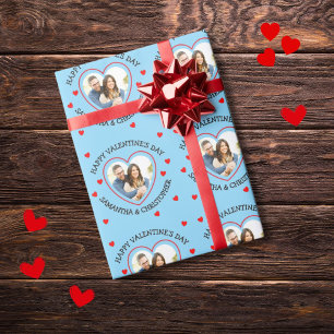 Papier Cadeau Coeur photo personnalisé et noms