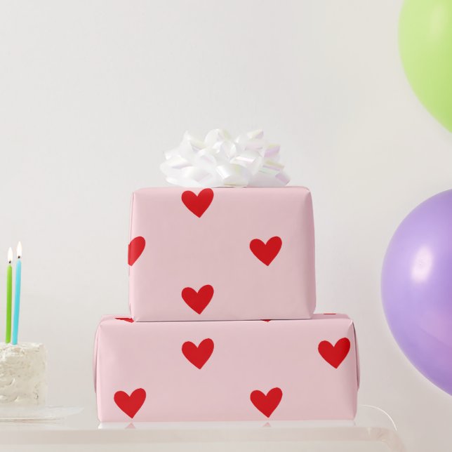 Papier Cadeau Coeur rouge et rose Saint-Valentin (Cadeaux de fête)