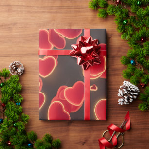 Papier Cadeau "Coeur rouge intemporel : un symbole de l'amour"