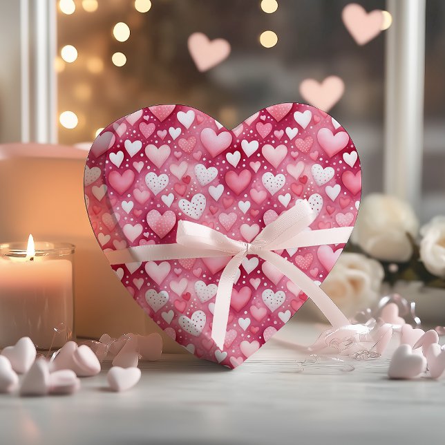 Papier Cadeau Cœurs aquarelles enchanteurs | Motif à pois (Enchanting Watercolor Hearts and Polka Dots Pattern Wrapping Paper)