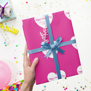 Papier Cadeau Coeurs blancs roses chauds Saint Valentin
